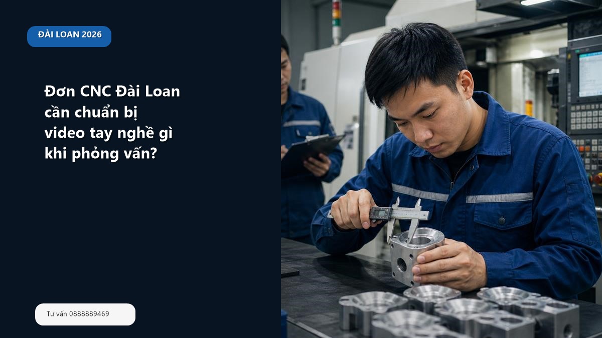 Ảnh đại diện bài đơn CNC Đài Loan cần chuẩn bị video tay nghề gì khi phỏng vấn 2026