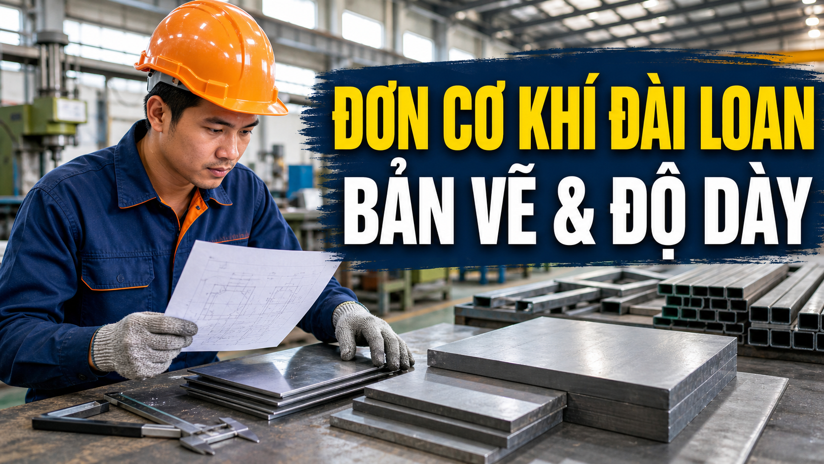 Ảnh đại diện bài đơn cơ khí Đài Loan cho nam mới đi lần đầu hỏi gì về bản vẽ và độ dày vật liệu 2026