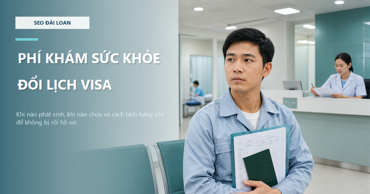 Ảnh đại diện bài phí khám sức khỏe đơn điện tử Đài Loan có phát sinh khi đổi lịch visa không 2026