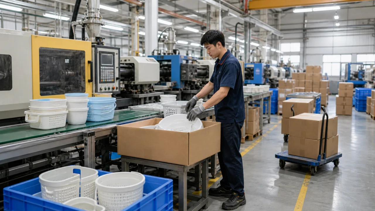 Ảnh minh họa tự tạo công việc sản xuất đồ gia dụng trong công xưởng Đài Loan