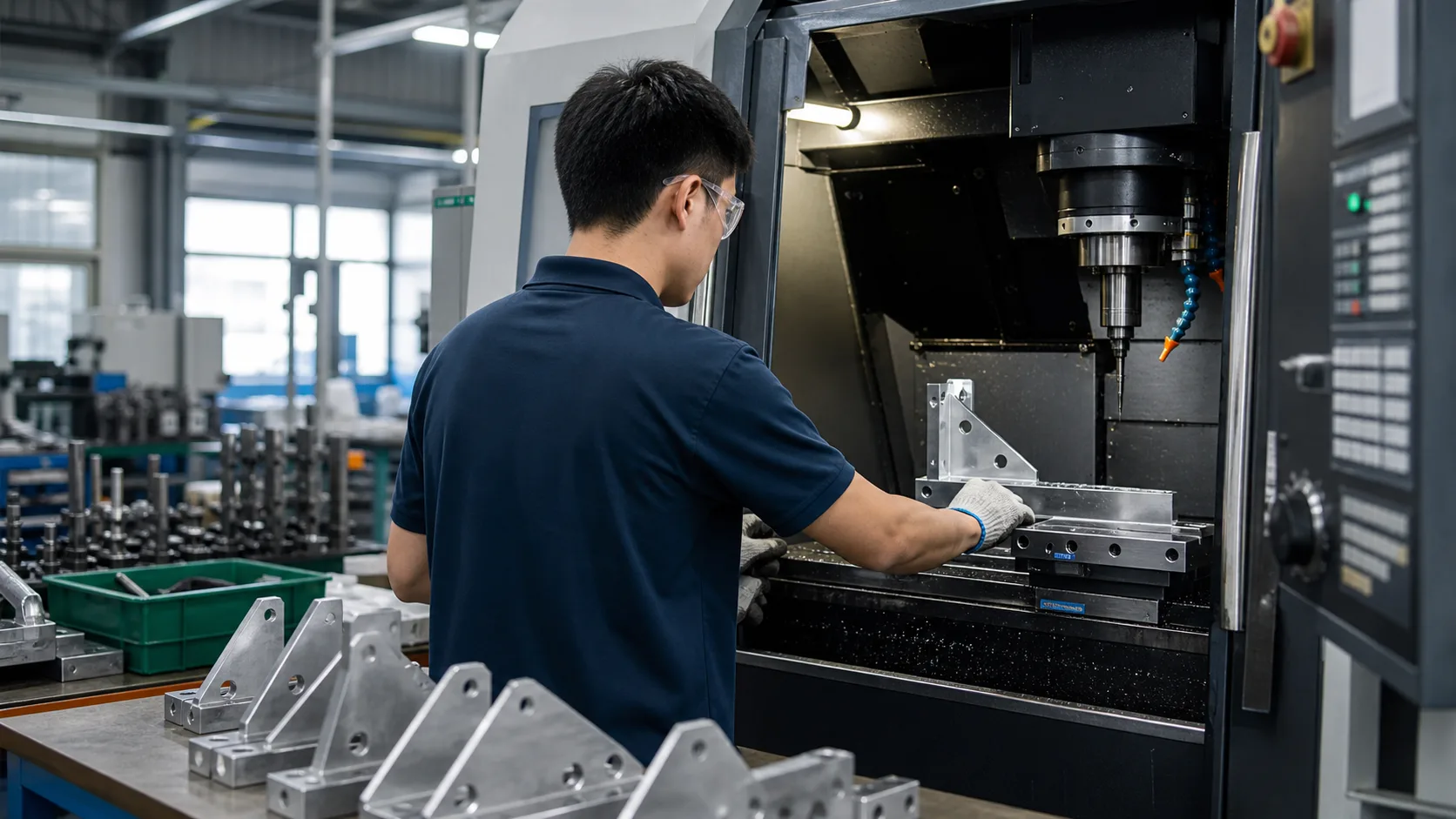 Ảnh minh họa công việc máy phay CNC sản xuất giá đỡ tại Đài Loan