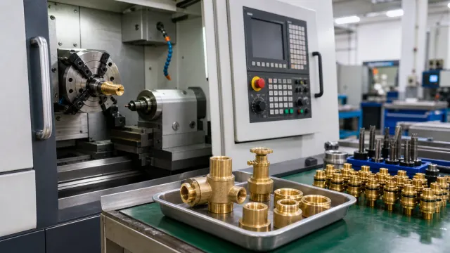 Ảnh minh họa công việc tiện CNC linh kiện van đồng tại Đài Loan