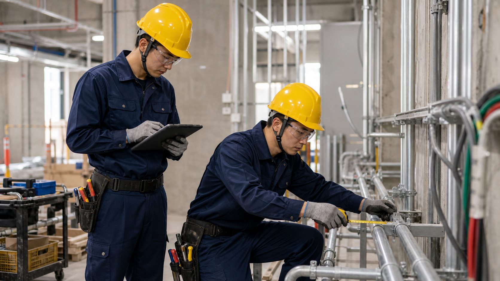 Ảnh minh họa công việc lắp đặt điện nước trong công trình tại Đài Loan